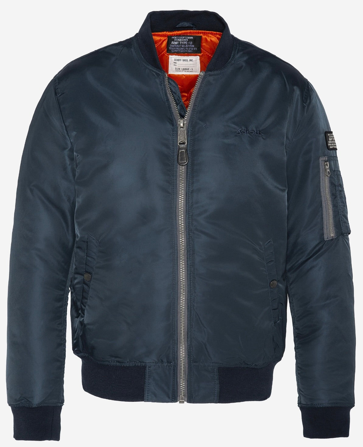 schott ma1 NAVY Lサイズ schott ma1 NAVY Lサイズ Recycled Nylon washed MA-1 dark navy